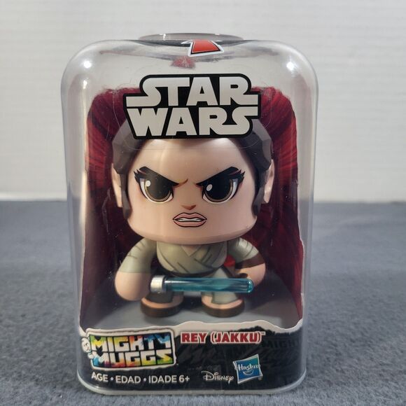 Disney Hasbro Star Wars Mighty Muggs Rey (Jakku) Figure 3 Face Settings NEW - Picture 2 of 8